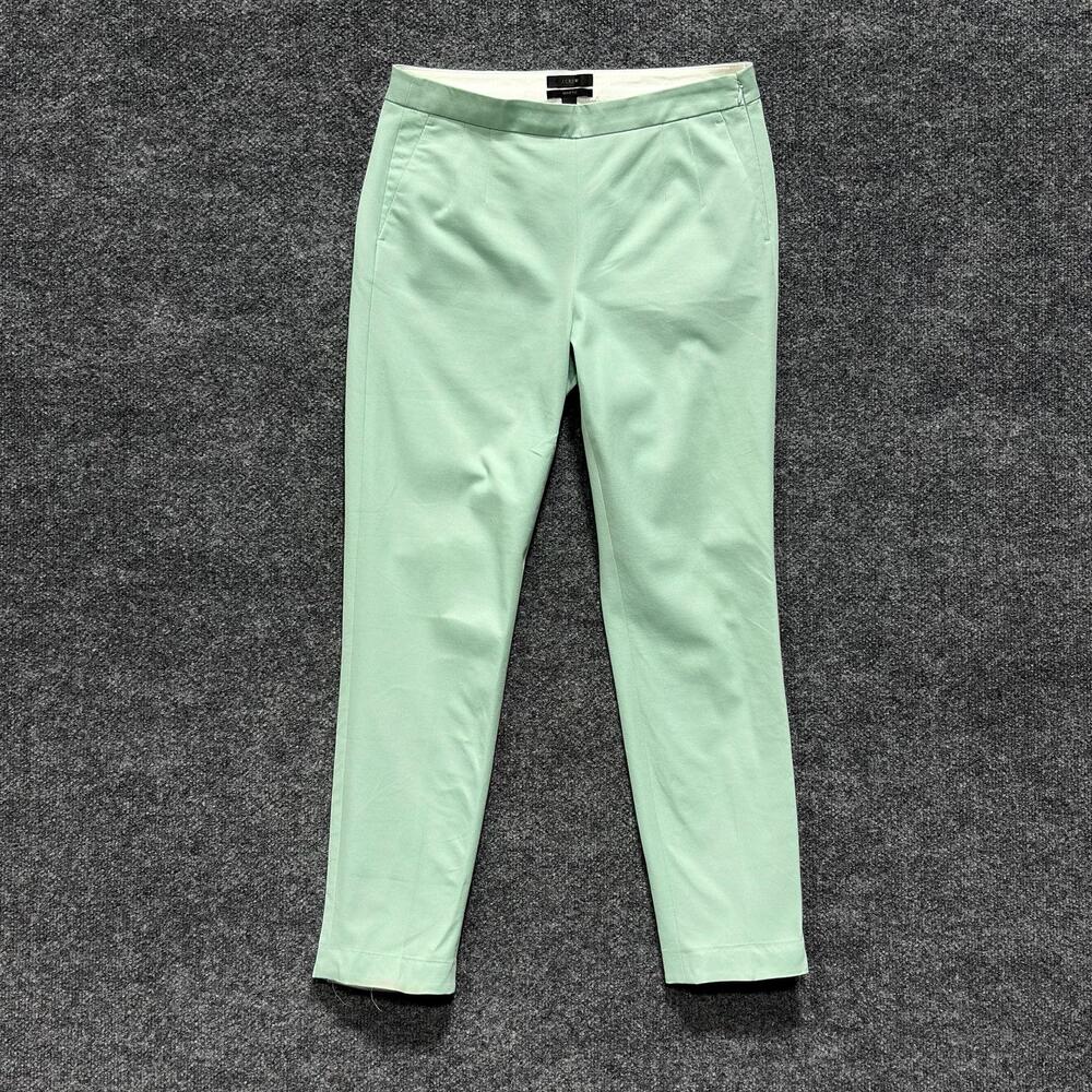 J Crew Pants Womens 6 Green Martie Stretch Slim Ankle Twill Cropped Office